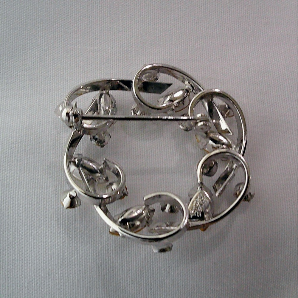 Vintage Van Dell 925 Sterling Rhinestone Brooch Pin 1.25" - Picture 4 of 6
